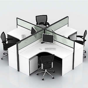 4-person-desking 4-Way Workstation