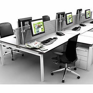 6-person-bench-desks 6-Way Workstation